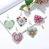 5pcs Double Side Diamond Painting Special-shaped Drill Heart Keychain Kits