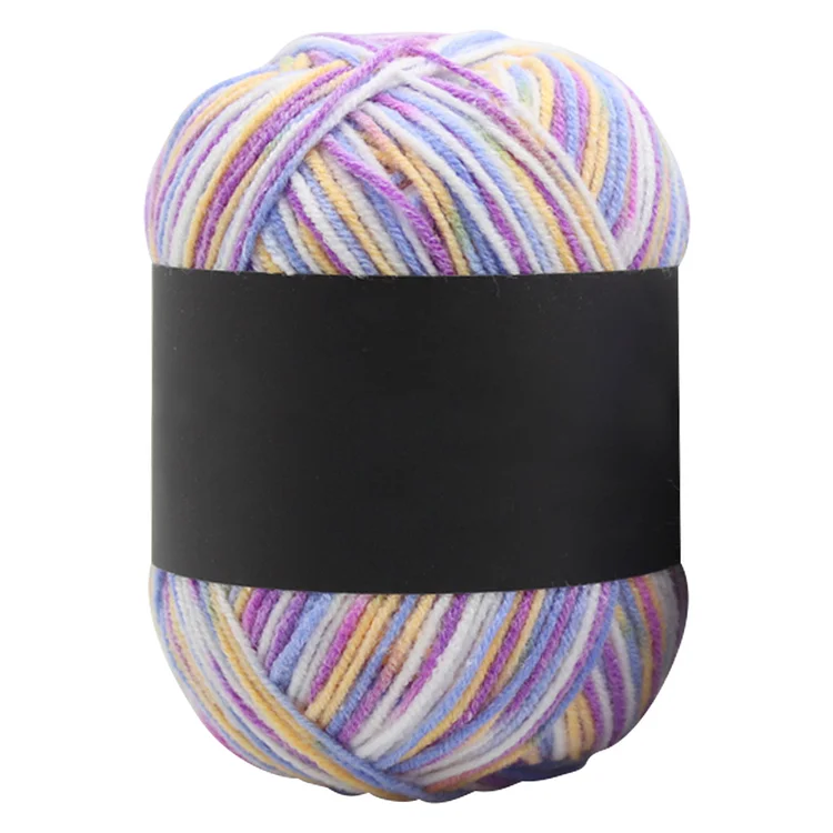 Gradient Color Milk Cotton Yarn Scarf Sweater Crochet Knitting Yarn (White Purple)