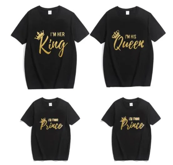 Family Matching Outfits Summer Father King Mother Queen Daughter Princess Son Prince Clothes Cotton T-shirt Fashion Family Look