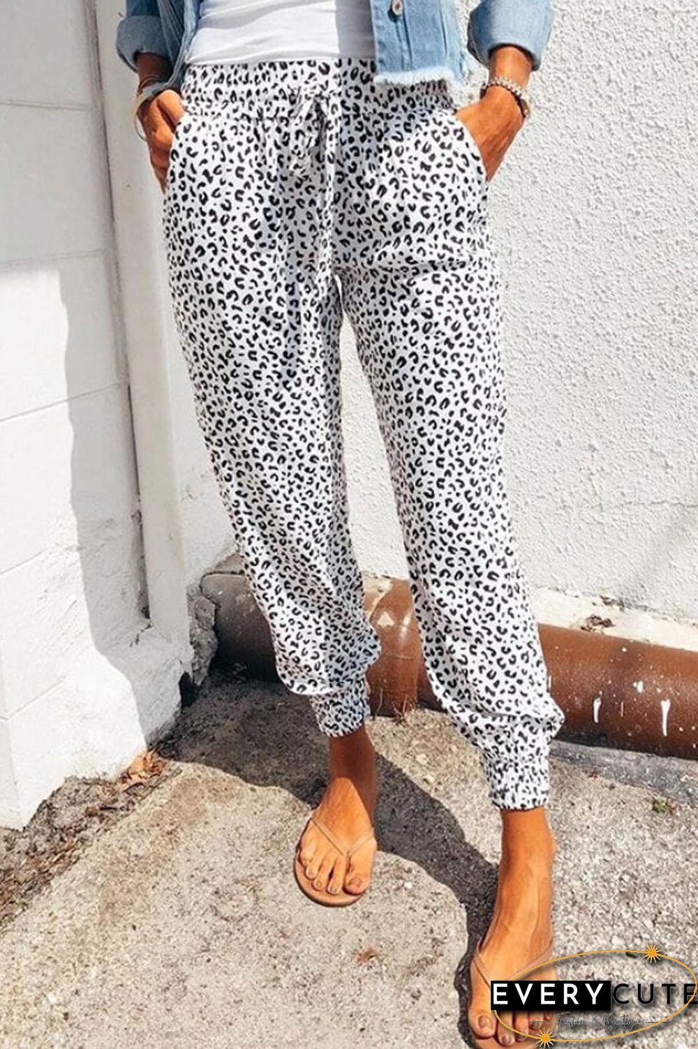 Casual Regular Print Loose Trousers