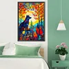 (40*60cm)Stained Glass Wolf - Full Round Drill Diamond Painting