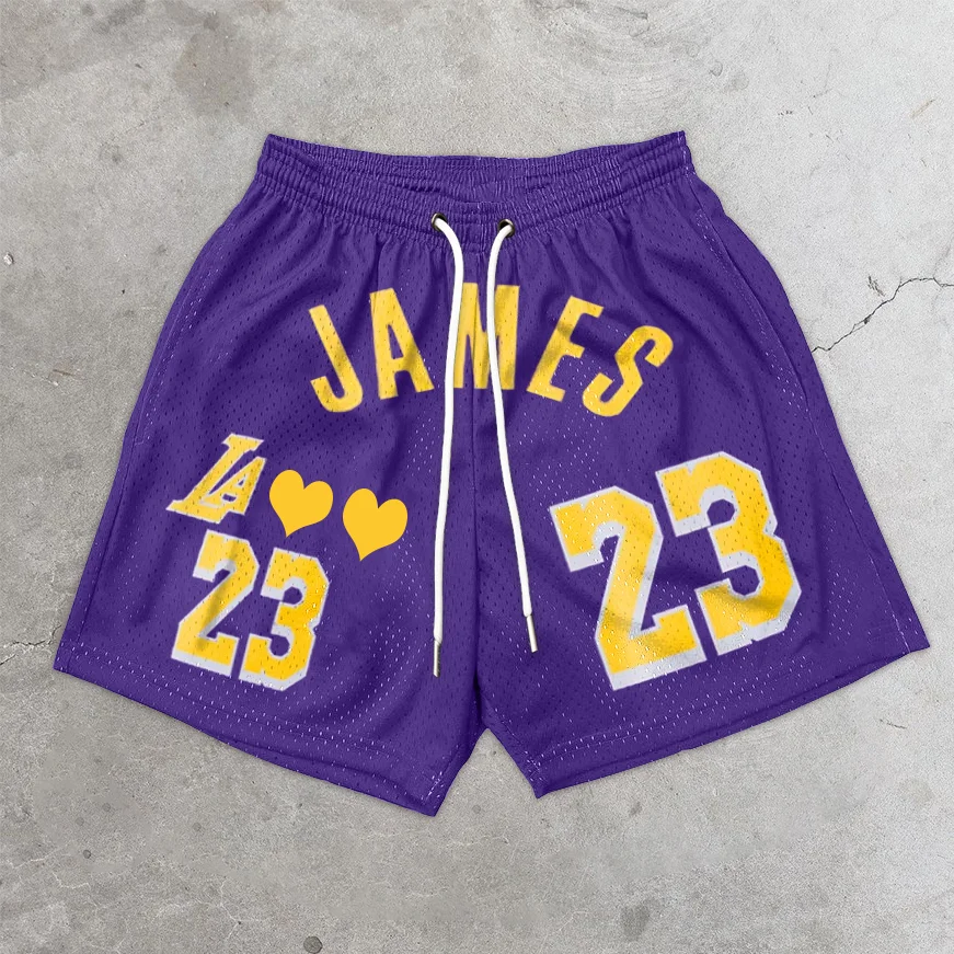 Retro Sports tide brand printed shorts
