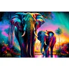 Diamond Painting -DIY Full Round Drill Stained Glass Two Elephants(60*40CM)