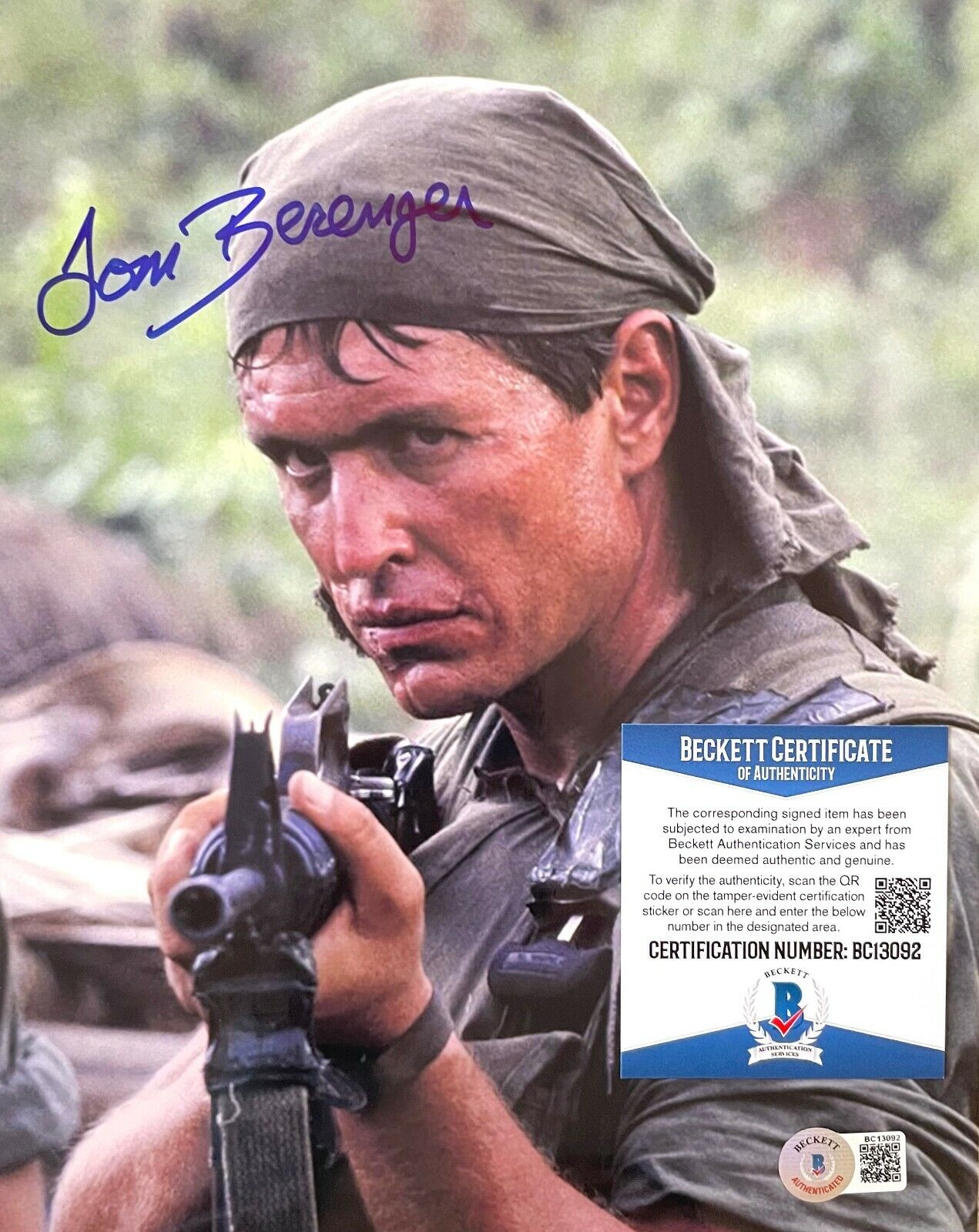 Tom Berenger Platoon Original 8X10 Autographed Photo Poster painting w/Beckett COA