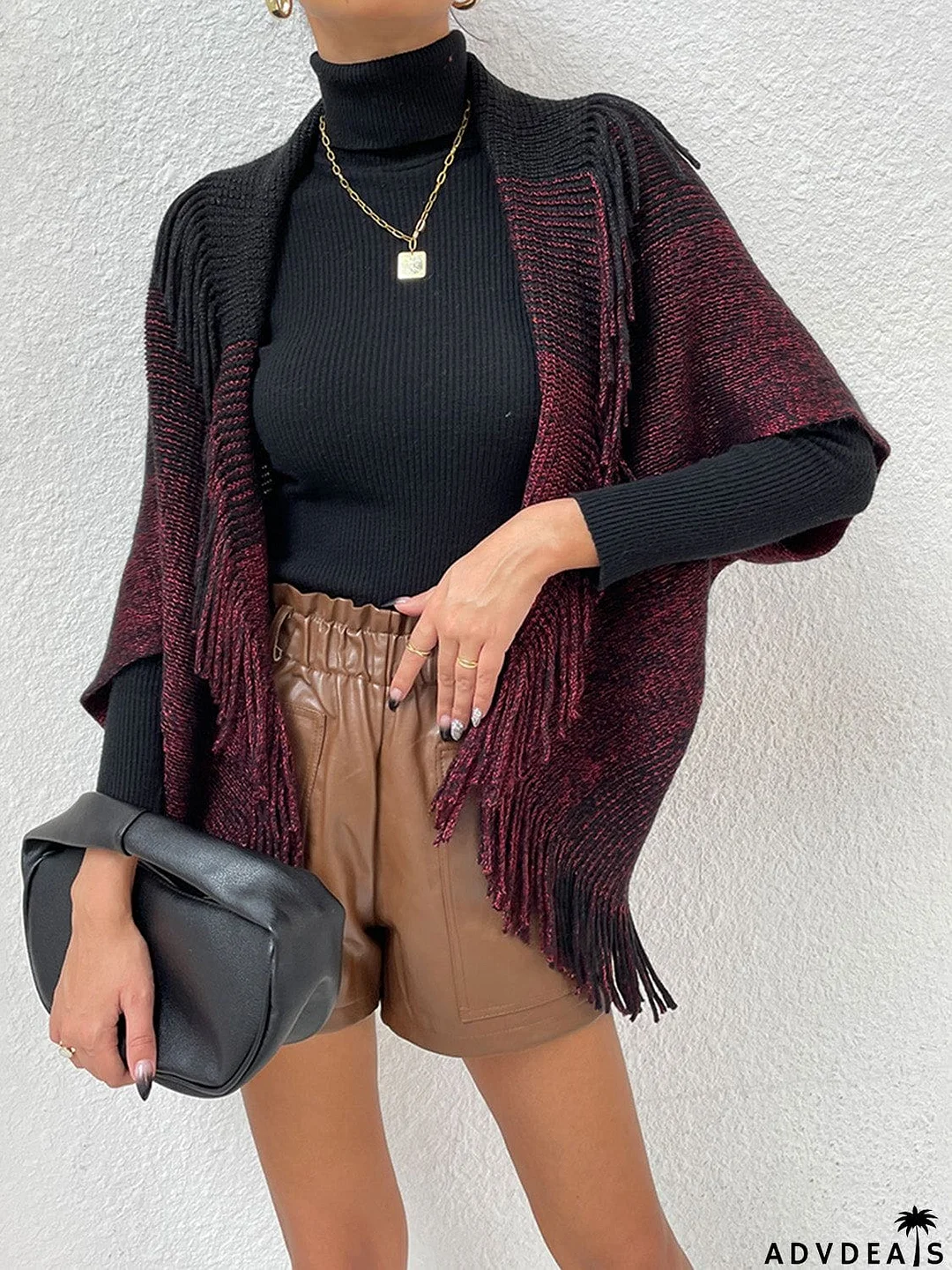 Fringe Detail Long Sleeve Cardigan