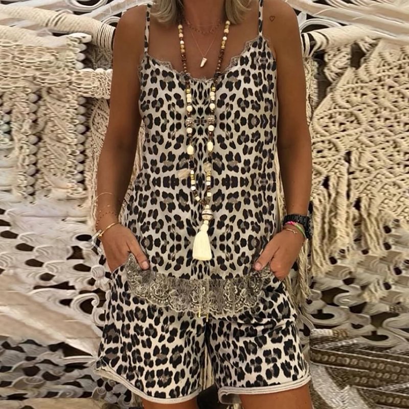 Fashion Leopard Print Sling Two Piece Set MusePointer