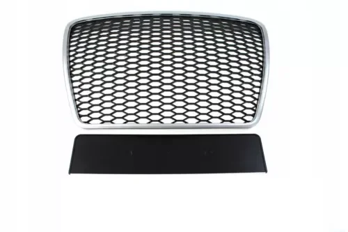 Dronehint FRONT SPORT GRILL M-4427 AUDI A6 C6 RS-STYLE MATT SILVER-BLACK 2009-2011 Parts