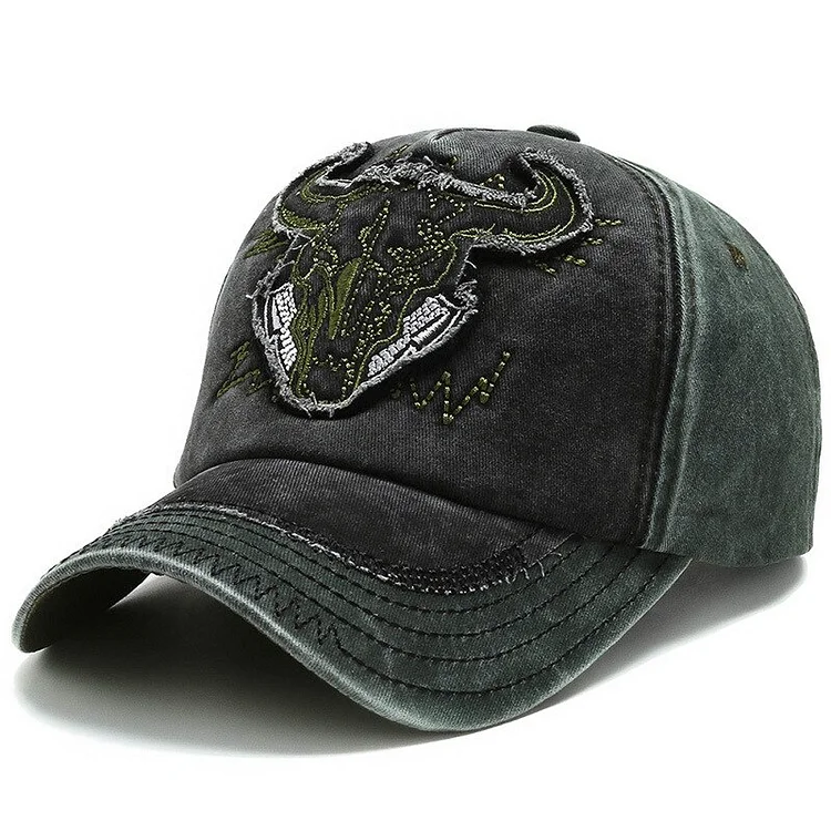 Bull head embroidery Baseball Cap Snapback Caps Men Washed Cotton Casual Casquette Women Fitted Hat Bone gorra hombre