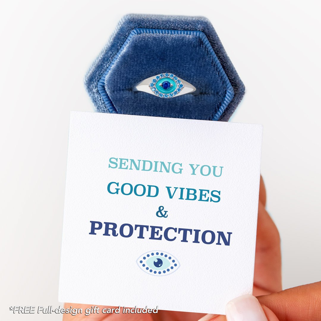 Enamel Evil Eye Ring - Sending You Good Vibes And Protection