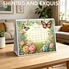 Diamond Art Painting 2027 Desk Calendar Non-Fading DIY Diamond Painting Calendar Ornament Multi Purpose DIY Resin Paintings Desks Kit for Office Home Interior Decoration (flowers)