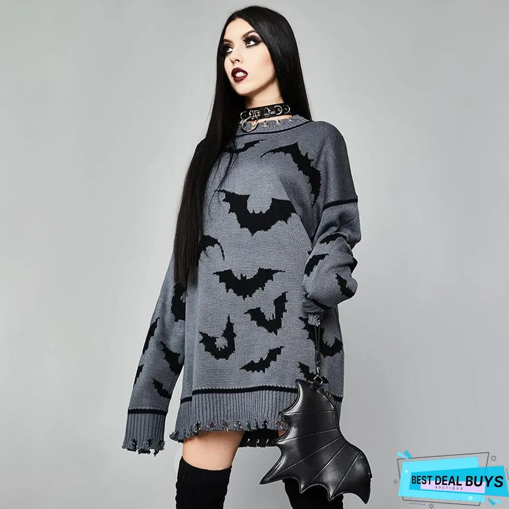 Street Wind Bat Tattered Sweater