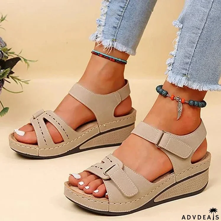SUMMER PLATFORM WEDGE HEEL SANDALS