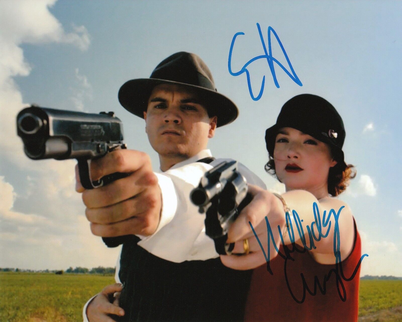 Holliday Grainger & Emile Hirsch 'Bonnie & Clyde' Autographed 8x10 Photo Poster painting w/ CoA