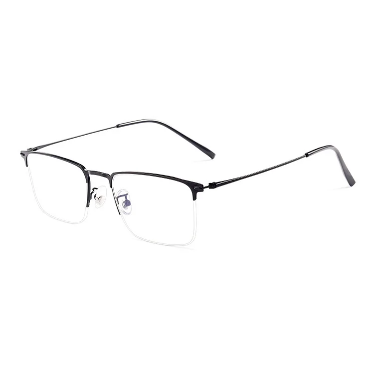 New Men Glasses Frame 2 Styles Full Rim and Half Rimless Optical Eyeglasses with Recipe for Man Prescription Spectacles Eyewear
