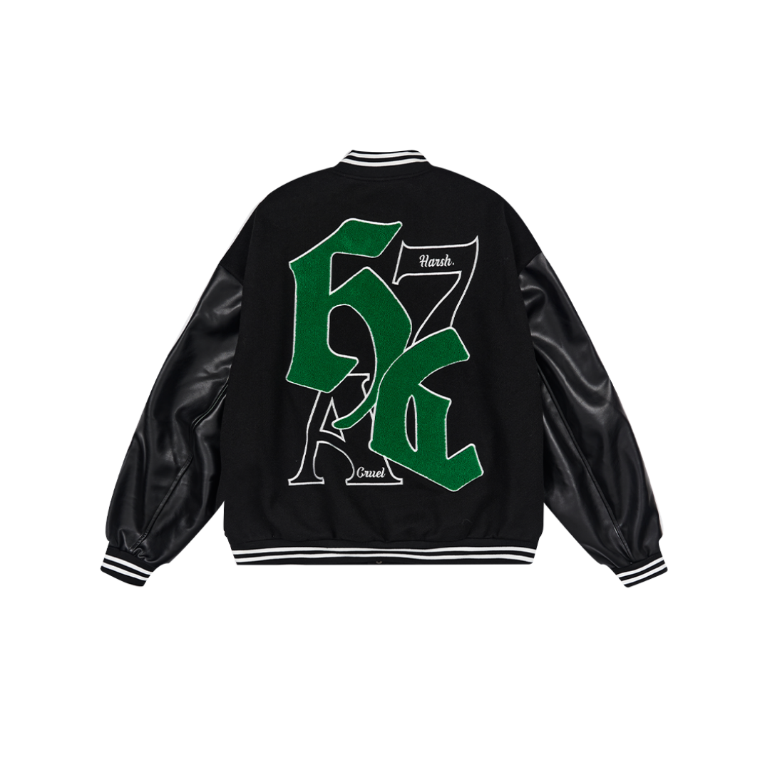 H/C Gothic Logo Embroidered Varsity jacket