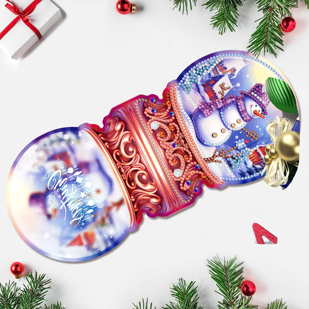 8pcs Elk Special Shape Diamond Art Greeting Cards Santa Gift for Christmas【With White Envelope】