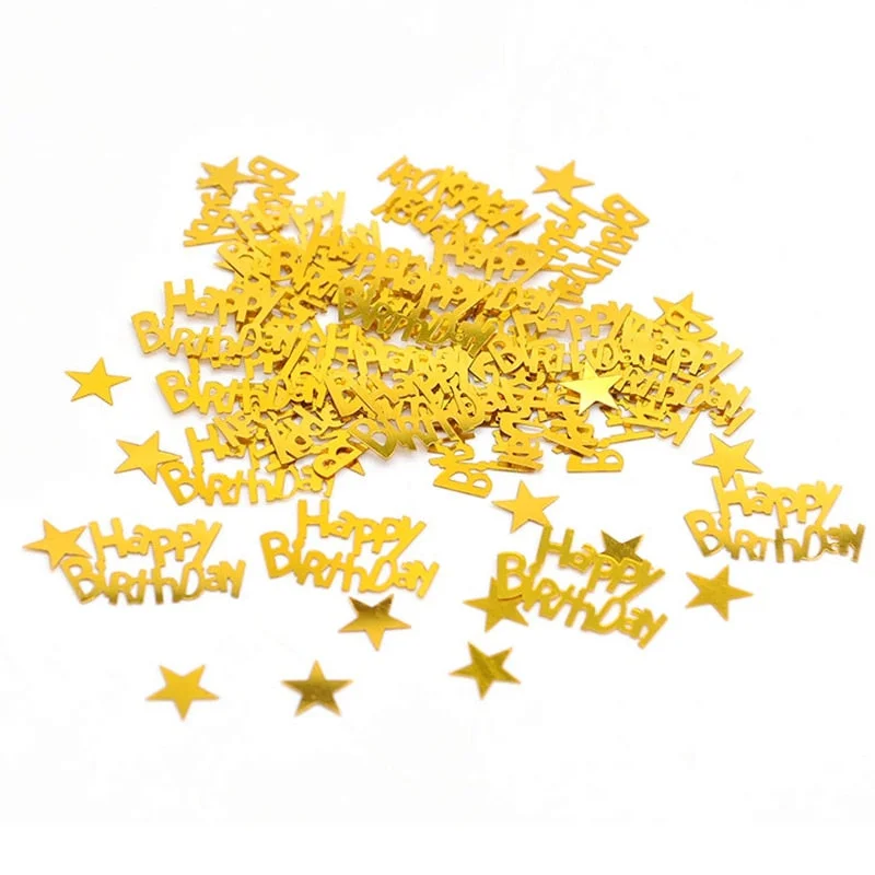 15g Gold Happy Birthay Confetti Happy Birthday Party Decoration Baby Shower Wedding Engagement Party Table Scatters Decorations