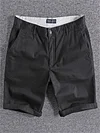 Men's Shorts Chino Shorts Bermuda Shorts Pocket Plain Comfort Breathable Outdoor Daily Going Out Cotton Blend Fashion Streetwear Black Red-KZyou