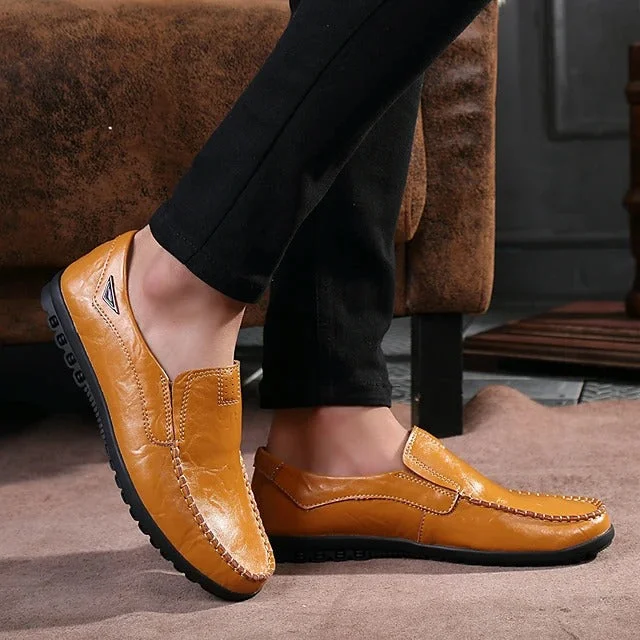 Sursell Shoes Men's Loafers & Slip-Ons British Daily  Leather Breathable Non-slipping Wear Proof Outdoor Walking Shoes