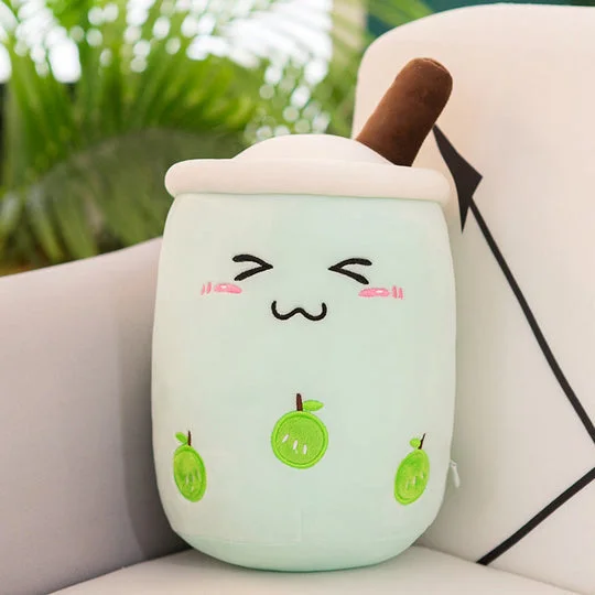 Cuteeeshop Green Apple Boba Tea Plush Kawaii Super Cute Plushies For Gift