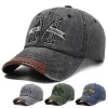 Men's Vintage Washed Denim Outdoor Embroidered Baseball Cap