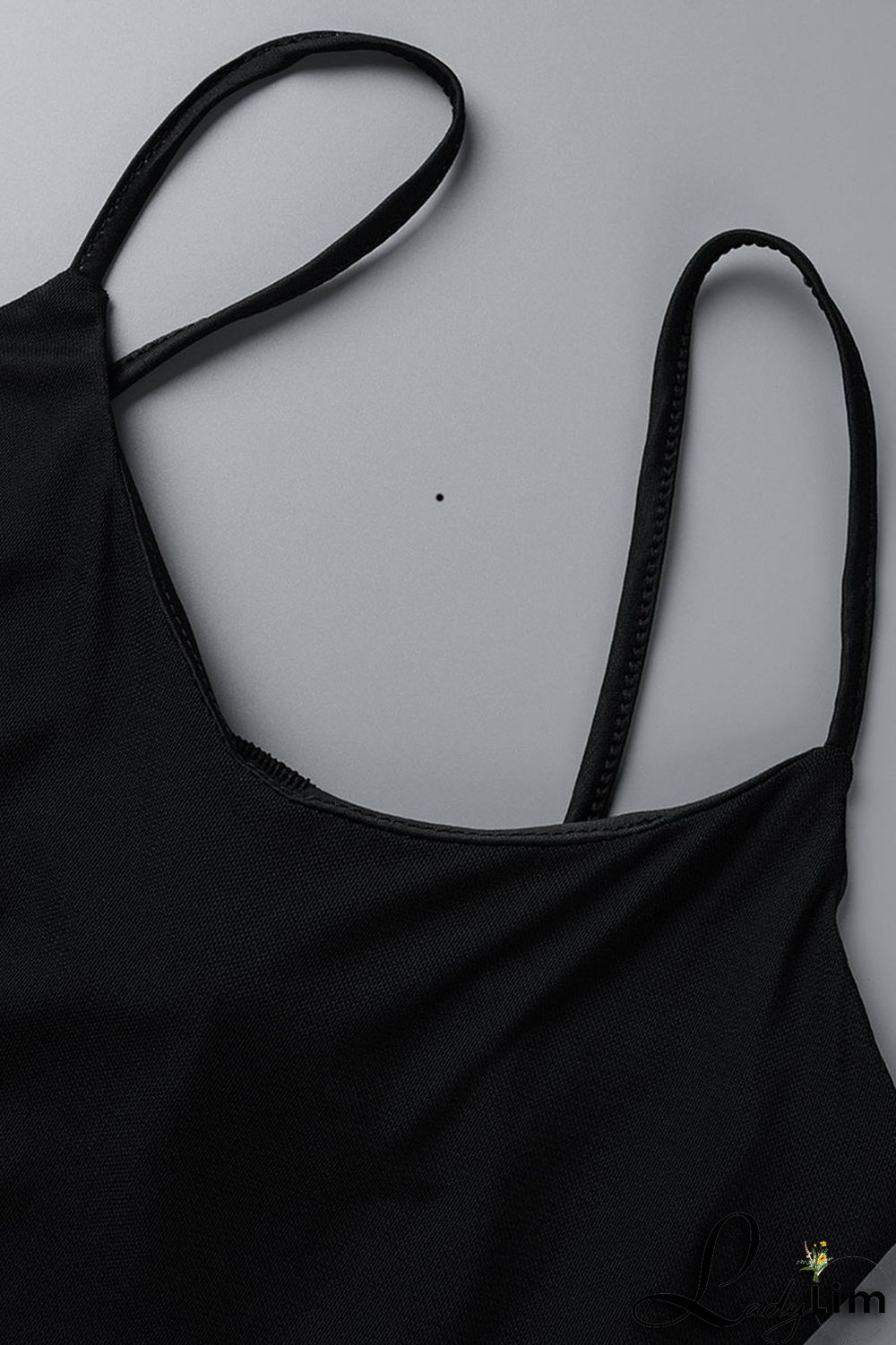 Tangerine Casual Solid Split Joint Asymmetrical Spaghetti Strap Sleeveless Two Pieces