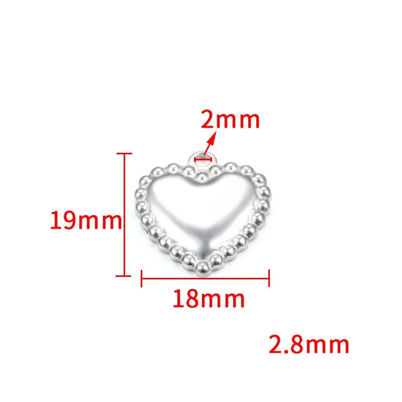 1 Piece 16.5*16.5mm 16.5*21.5mm 18*22.5mm Hole 1~1.9mm Hole 2~2.9mm 304 Stainless Steel 18K Gold Plated Moon Heart Shape Solid Color Jewelry Accessories Pendant