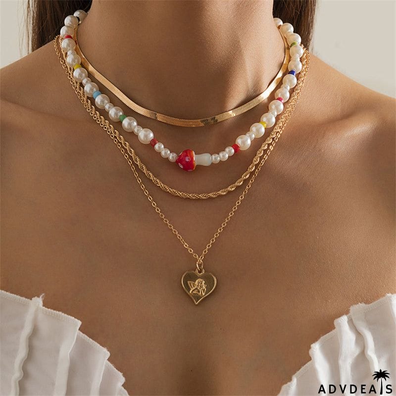 Creative Multi-layer Female Beaded Collarbone Chain Necklace