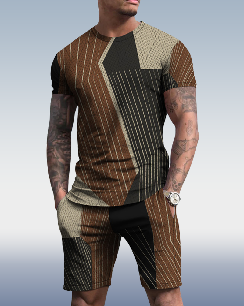 Men's spring and summer graffiti print suit 054