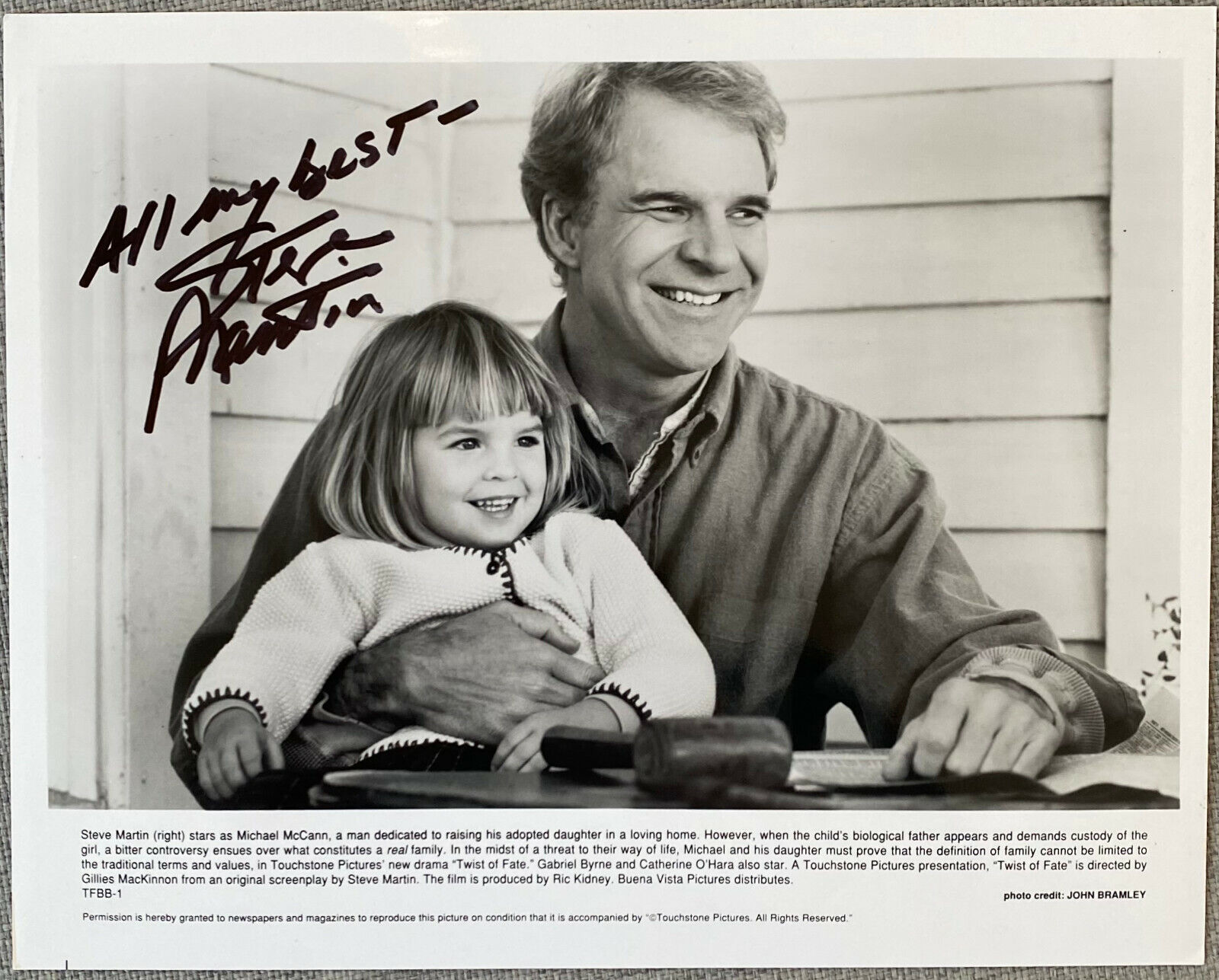 Steve Martin Signed In-Person Twist Of Fate 8x10 B&W Promo Photo Poster painting - RARE