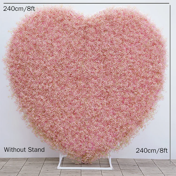 A8754 5D Pink Floral Wall Wedding Backdrop Arrangement Flower Stand