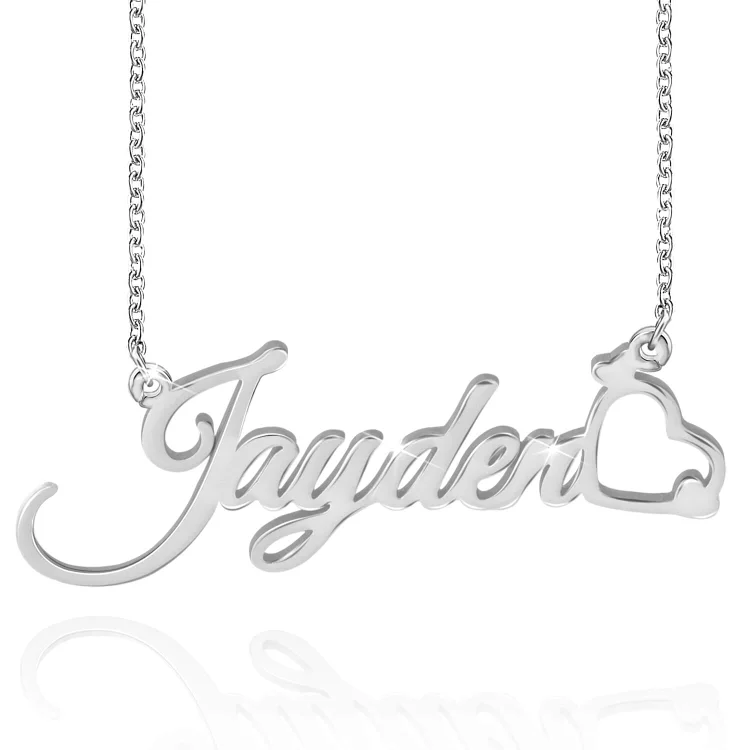Personalized Name Necklace Nameplate With Heart