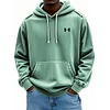 Men's Retro Washed Distressed Lace Up Comfort Hoodie