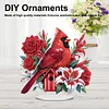 2D Flat Acrylic Cardinal Flower DIY Desktop Diamond Art Kits for Adults Beginner