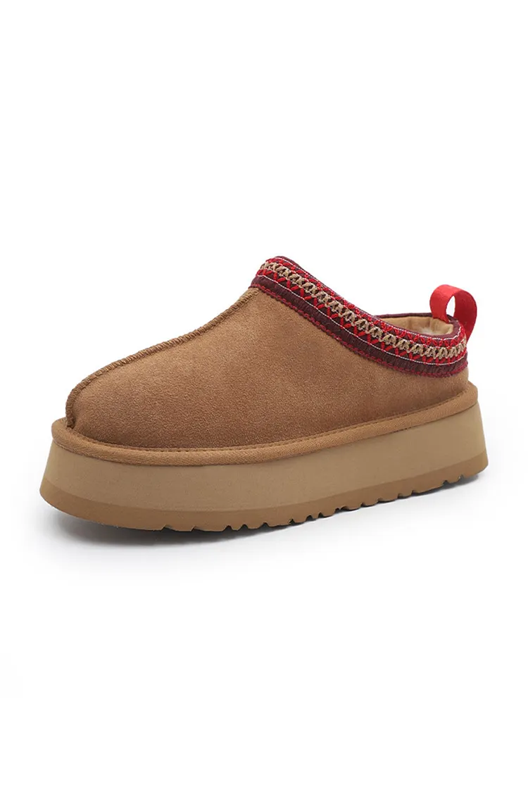 Wool Thick Sole Slip-on Snow Boots