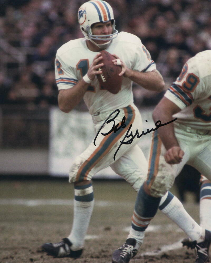 BOB GRIESE SIGNED AUTOGRAPH 8x10 Photo Poster painting - MIAMI DOLPHINS SUPER BOWL CHAMPION RARE