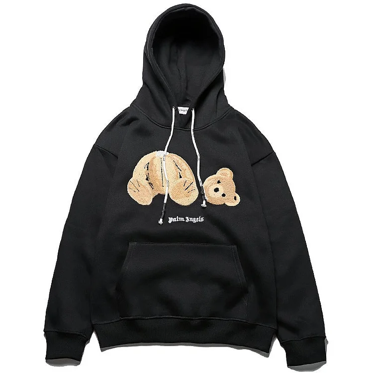Kanye West Hoodie Big Talker Fog Broken Bear Flocking Embroidered Hoodie Fleece Hoodie Hoodie