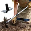 2 in 1 Garden Hoe with Tiller Cultivator Rake Lightweight Hoes Weeding Rake with Long Handle for Fast Grass Removal Cultivating Loosen Soil