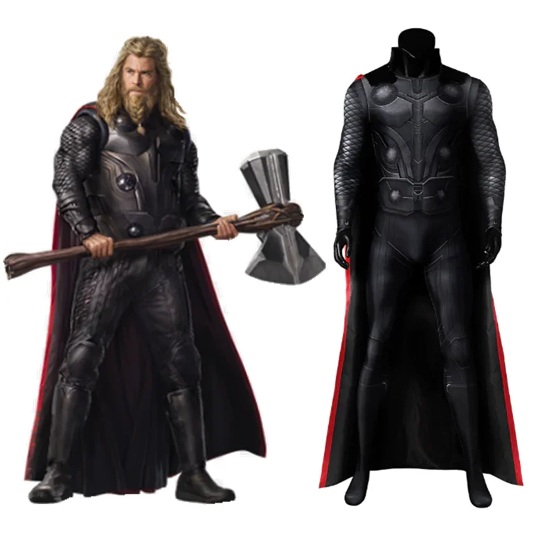 Avengers Endgame Thor Ragnarok Jumpsuit Cloak Cosplay Costume Outfits Halloween Carnival Suit