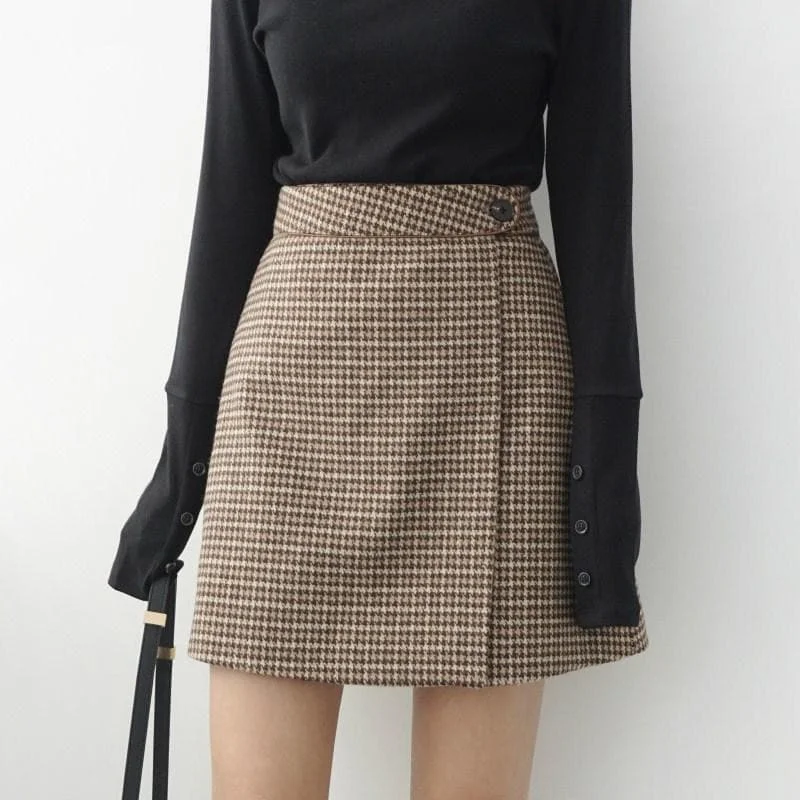 Lolita Bodycon High Waist Vintage Plaid Skirt SP14762
