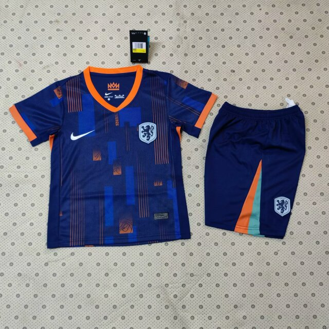 2024 Netherlands Away Kids Kit Football Jersey Thai Quality