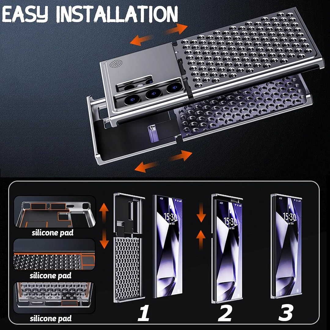 Metal Frameless Case for Samsung Galaxy S25/S24 Ultra/S25, Aluminum Alloy 3D Heat Dissipation Holes Anti-Fall Anti-Scratch Aromatherapy Case