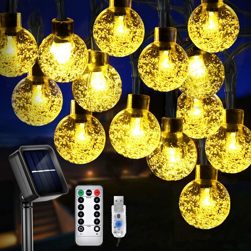 

Solar String Lights Christmas LED Bubble Bead Ball Outdoor Lights, 501 Original
