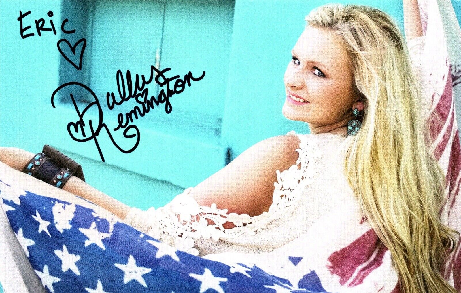 TO ERIC - Dallas Remington Signed Autographed Singer 5.50 x 8.50 inch Photo Poster painting