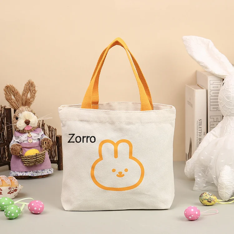 Personalised Bunny Tote Bag Customised with Name Bunny Handbag Easter Gifts