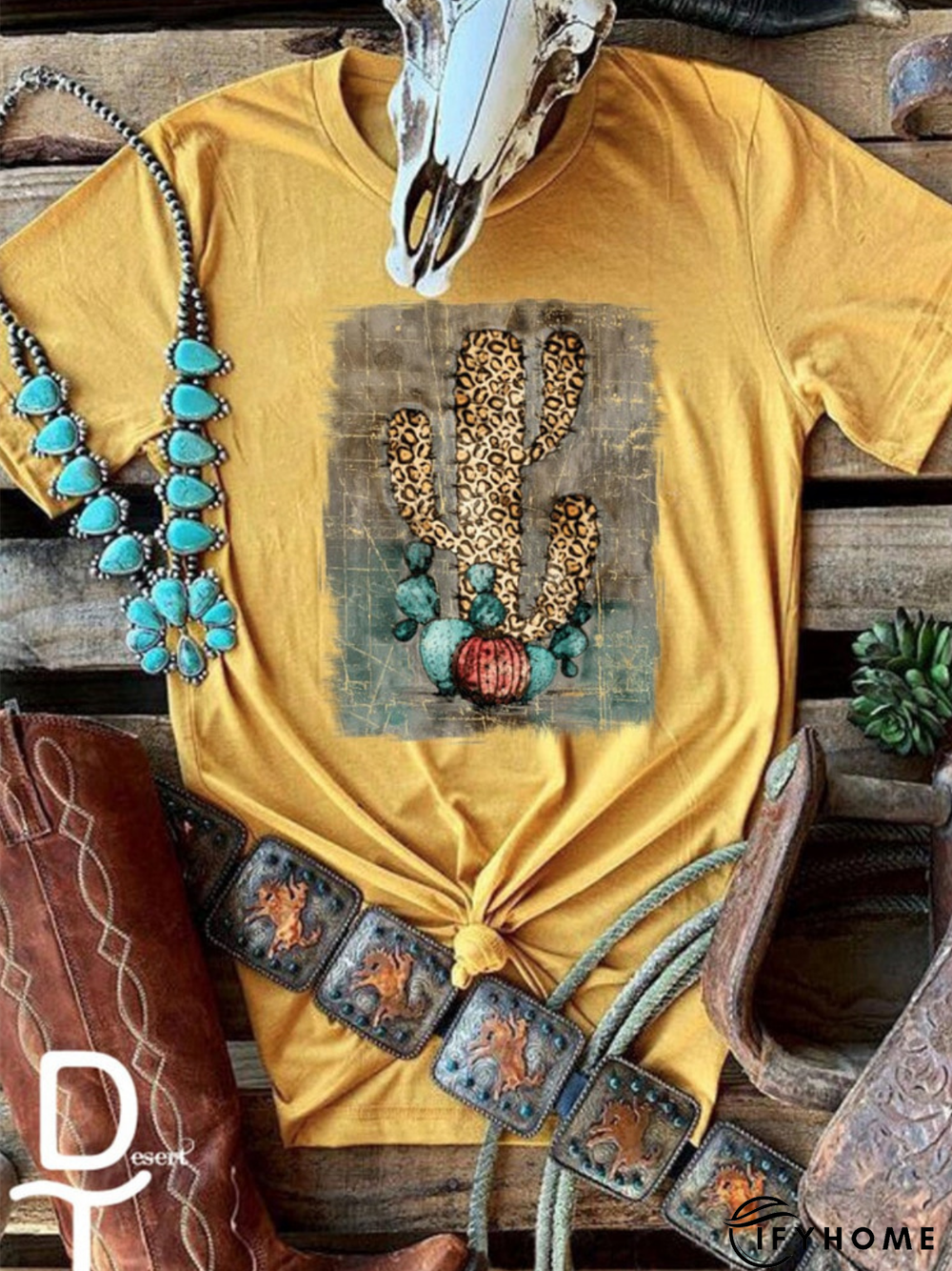 Printed Casual Short Sleeve Crew Neck T-shirt | IFYHOME