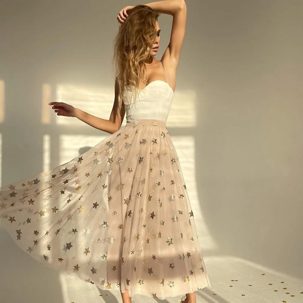 Billlnai 2023  Graduation Party  All Match Tulle High Waist Long Skirts Street Ware Skirt Start Skirts Midi Long Layered Tulle Skirts Womens Summer Skirts