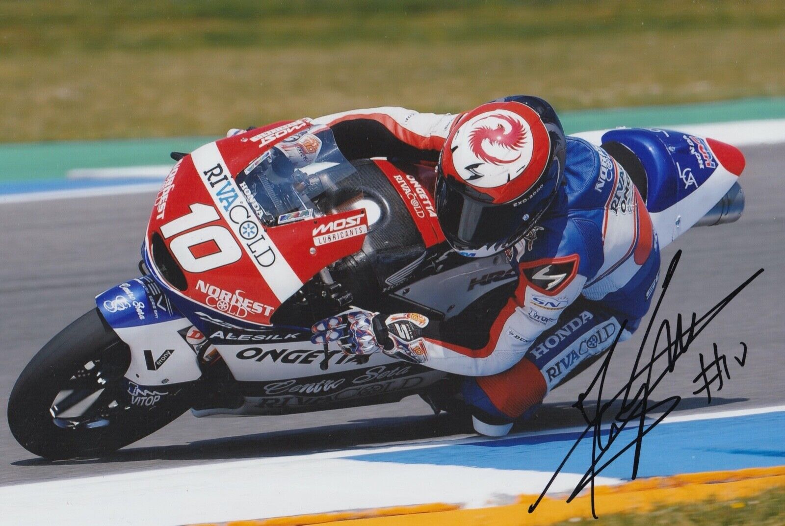 Alexis Masbou Hand Signed 12x8 Photo Poster painting MotoGP Autograph Ongetta Honda 2014 2