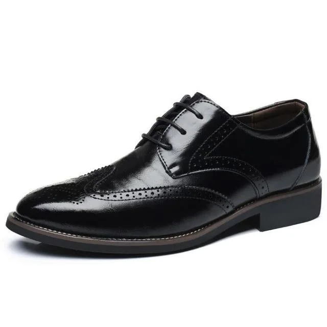 Men Fashion Flat Casual Shoes Leather Oxfords Shoes