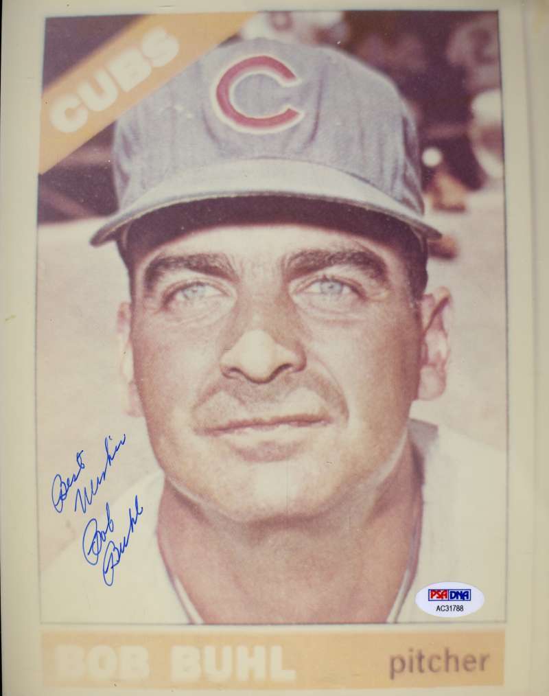 Bob Buhl Cubs Psa/dna Coa Hand Signed 8x10 Photo Poster painting Authenticated Autograph